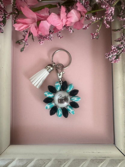 Beautiful Crazy Beaded Flower Keychains