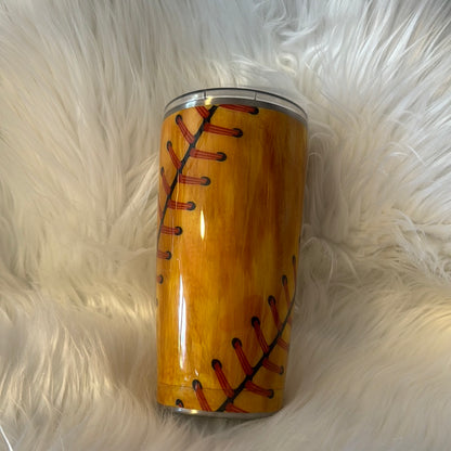 RTS Wood Grain Baseball Flag 20oz Tumbler