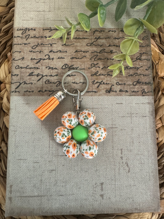 Beaded Flower Keychain