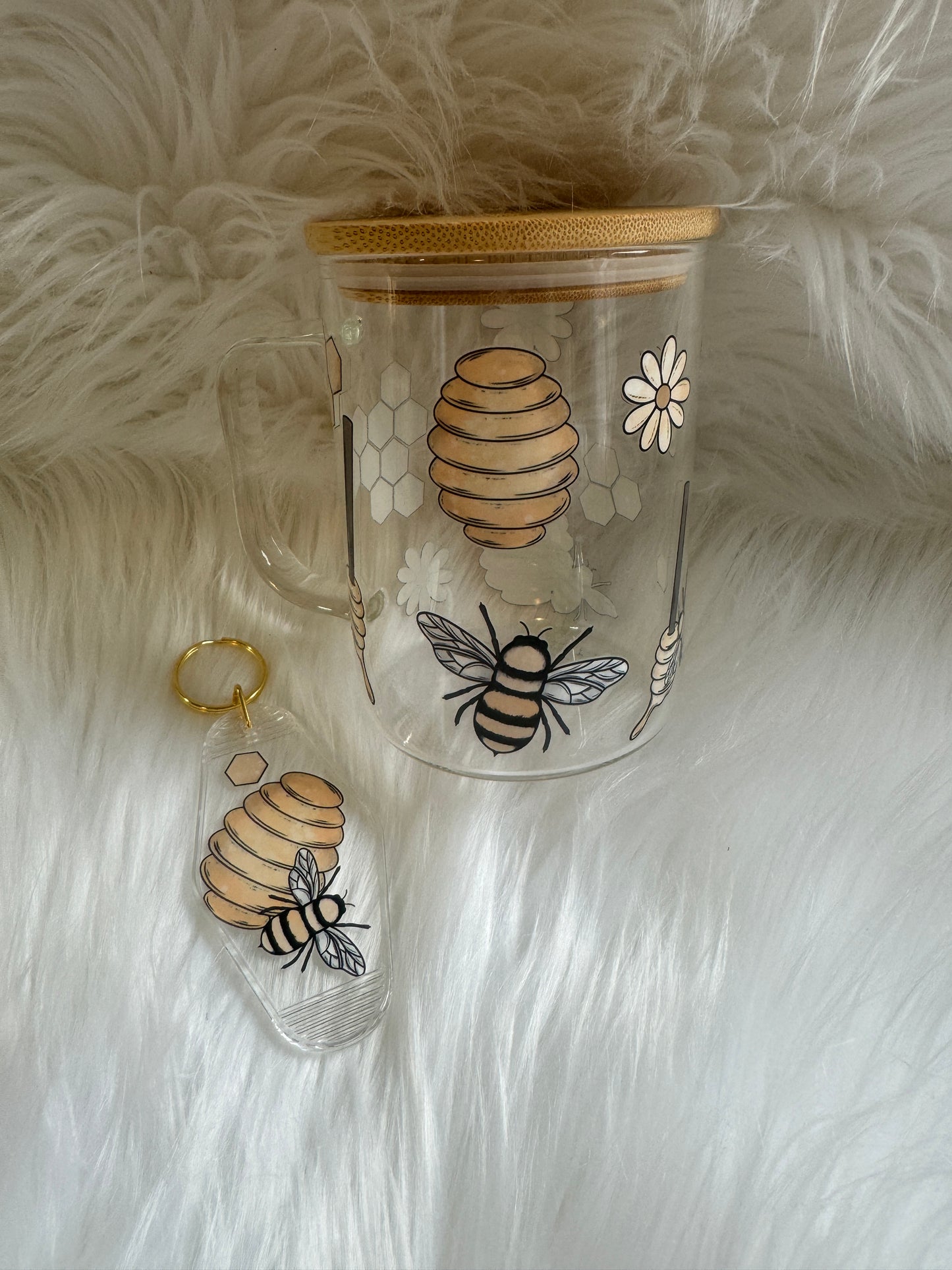 Honey Bee Hotel Keychain