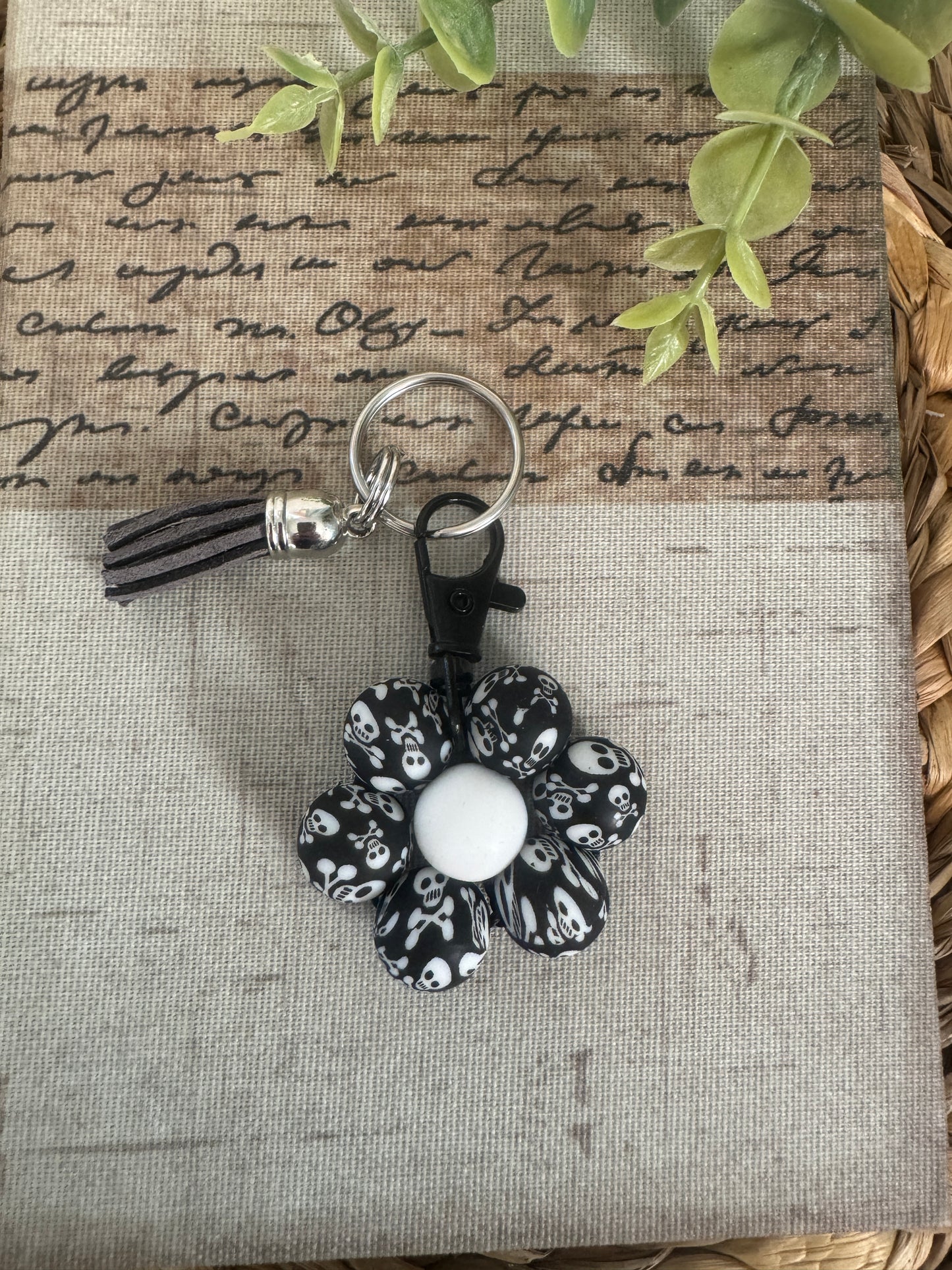 Beaded Flower Keychain