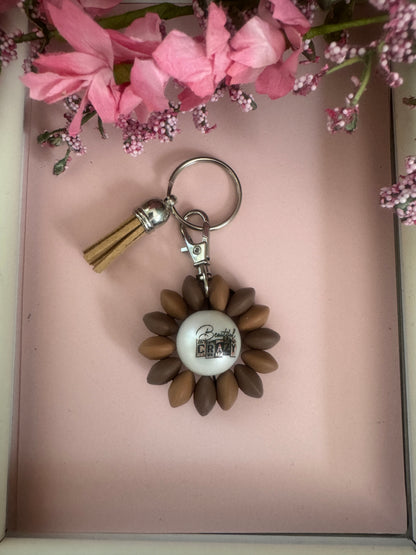 Beautiful Crazy Beaded Flower Keychains