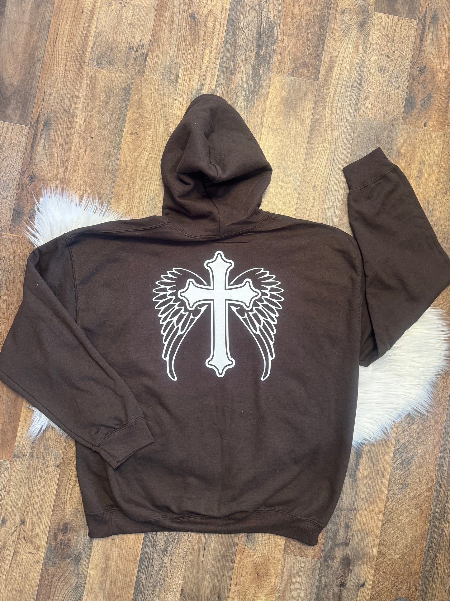 Angel Wings Cross Hoodie