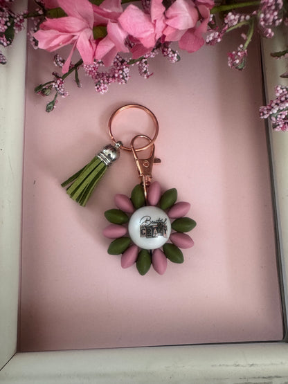 Beautiful Crazy Beaded Flower Keychains