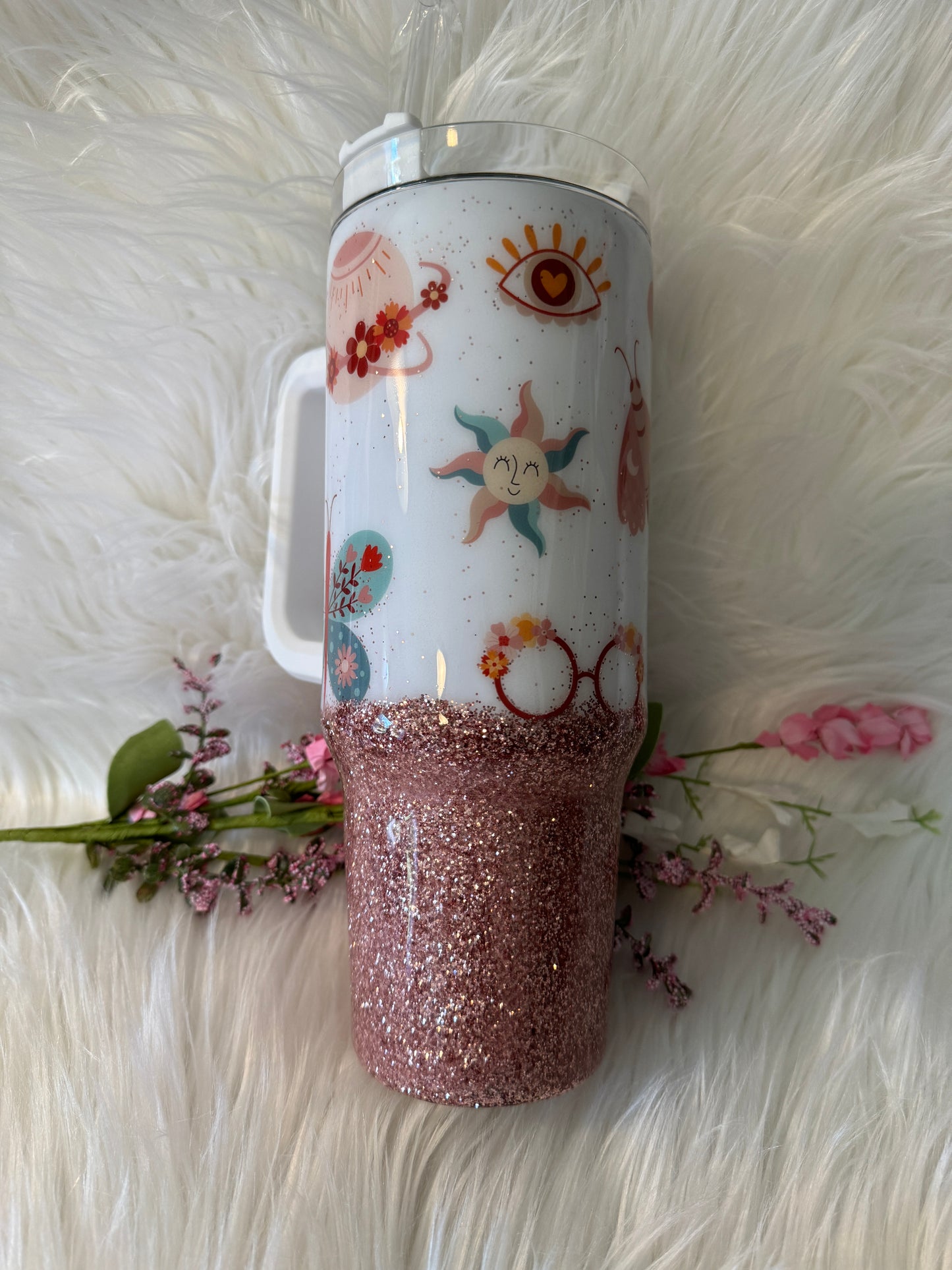 40 ounce Handle Hippie Inspired Tumbler