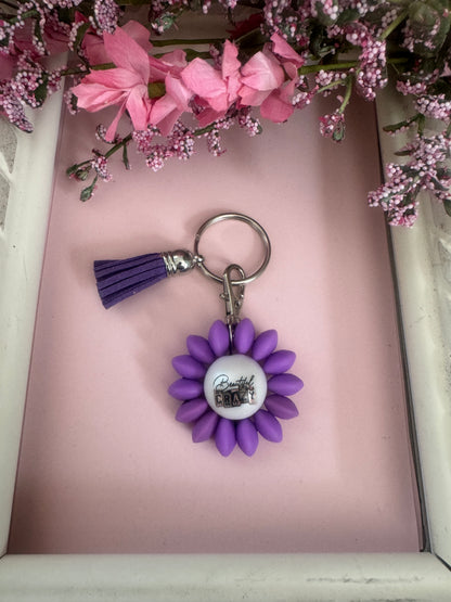 Beautiful Crazy Beaded Flower Keychains