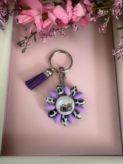 Beautiful Crazy Beaded Flower Keychains