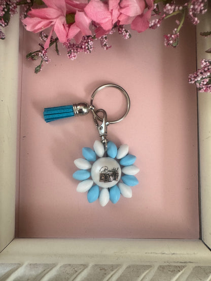 Beautiful Crazy Beaded Flower Keychains