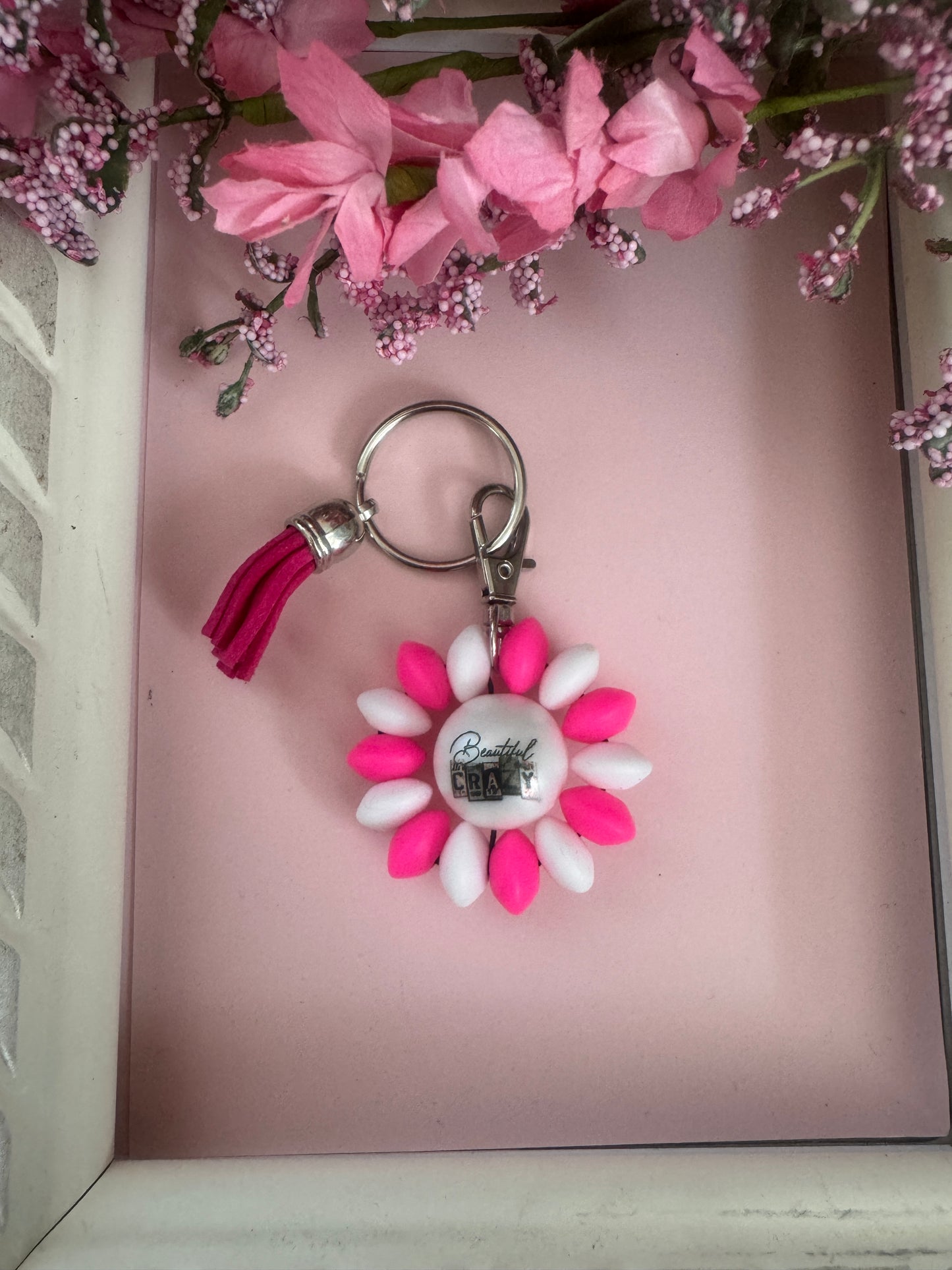 Beautiful Crazy Beaded Flower Keychains