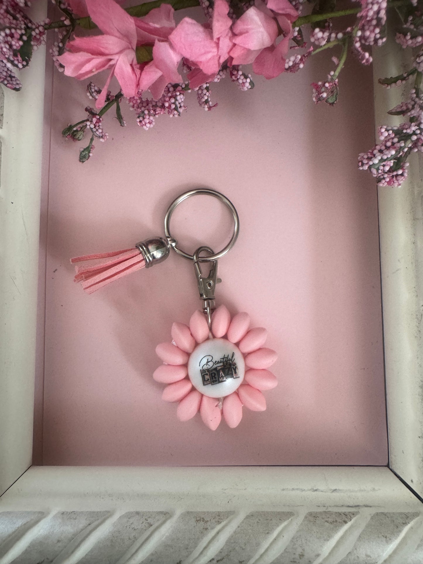 Beautiful Crazy Beaded Flower Keychains