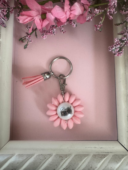 Beautiful Crazy Beaded Flower Keychains