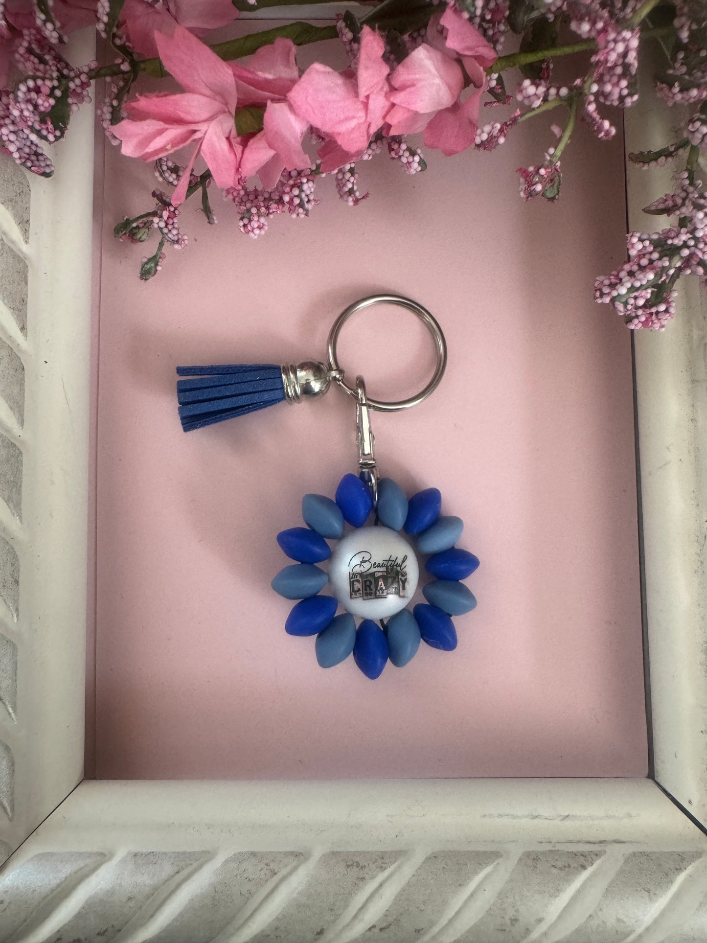 Beautiful Crazy Beaded Flower Keychains