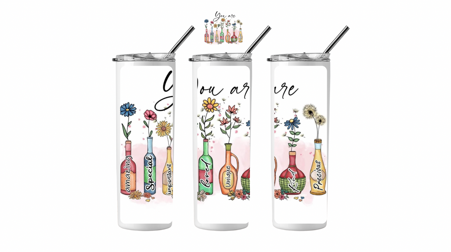 Inspirational Floral Tumbler