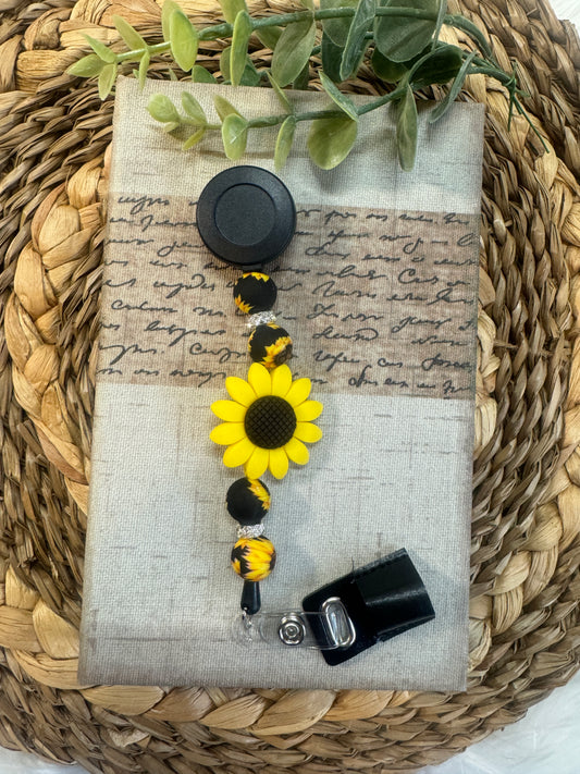 Sunflower Badge Reel and Pen Holder