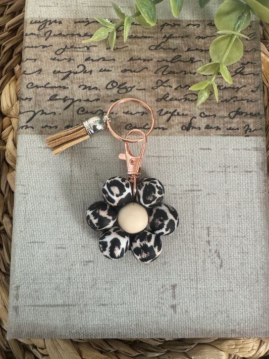 Beaded Flower Keychain