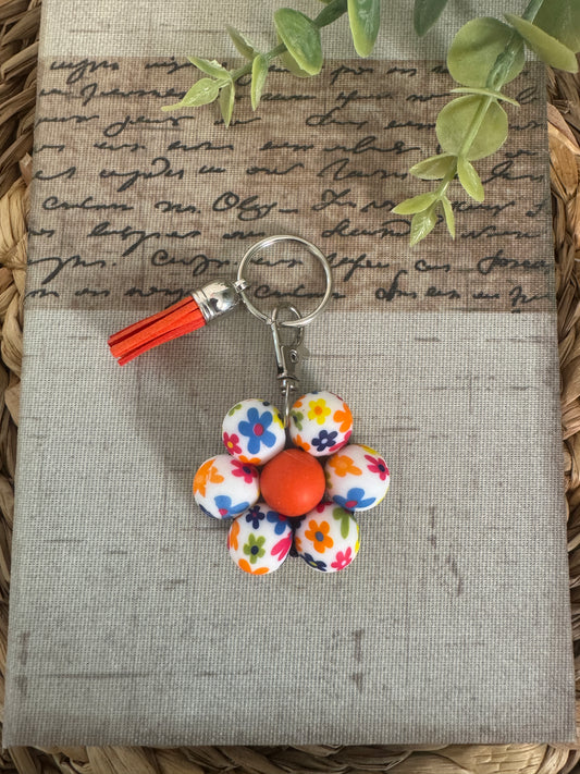 Beaded Flower Keychain