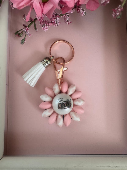 Beautiful Crazy Beaded Flower Keychains