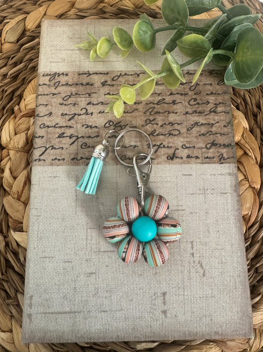 Beaded Flower Keychain