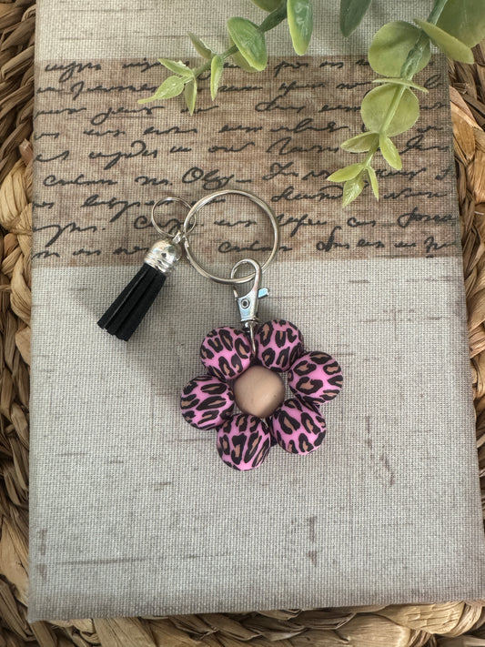 Beaded Flower Keychain