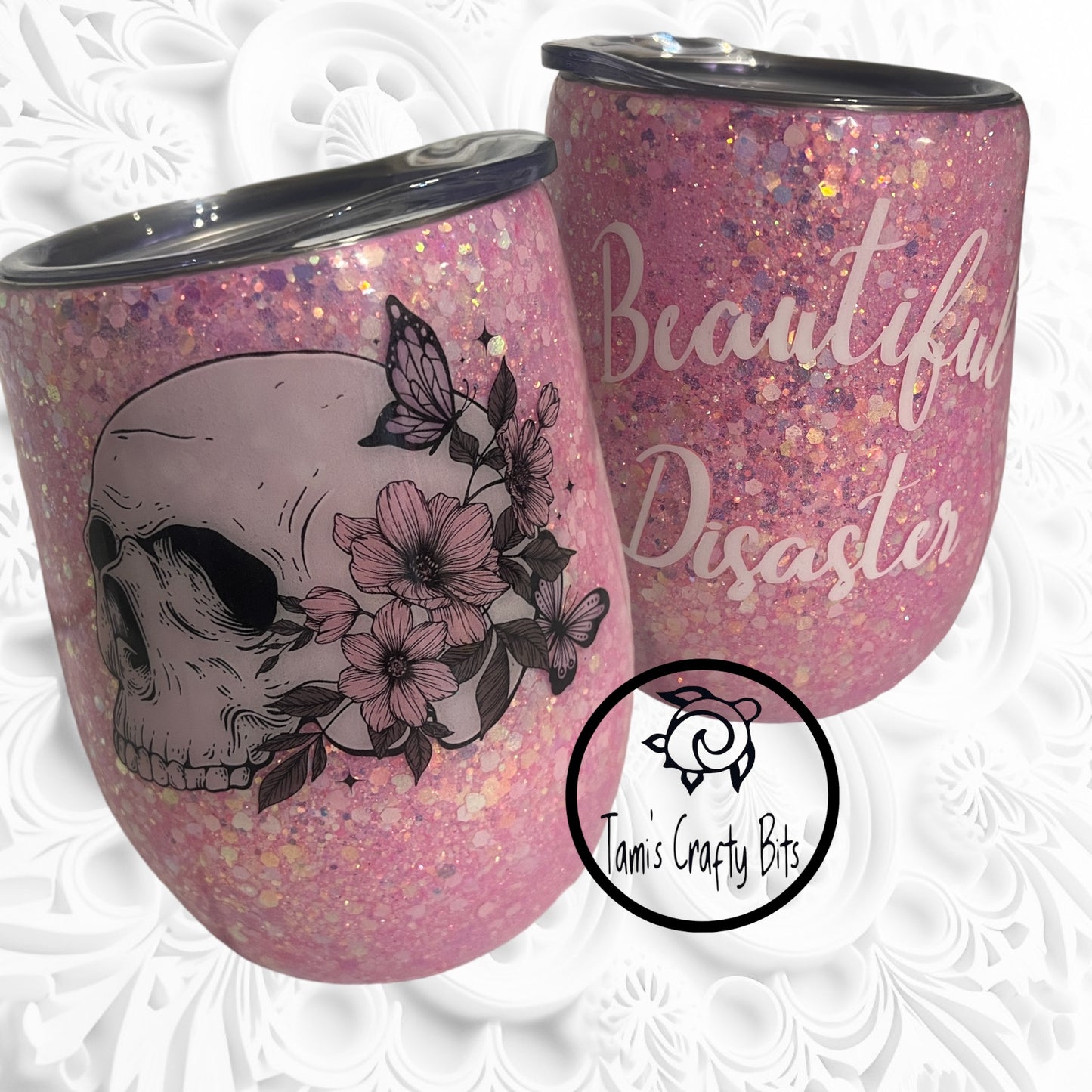 Beautiful Disaster 15 oz Stemless Wine Tumbler