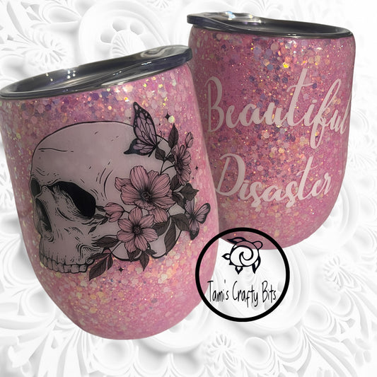 Beautiful Disaster 15 oz Stemless Wine Tumbler