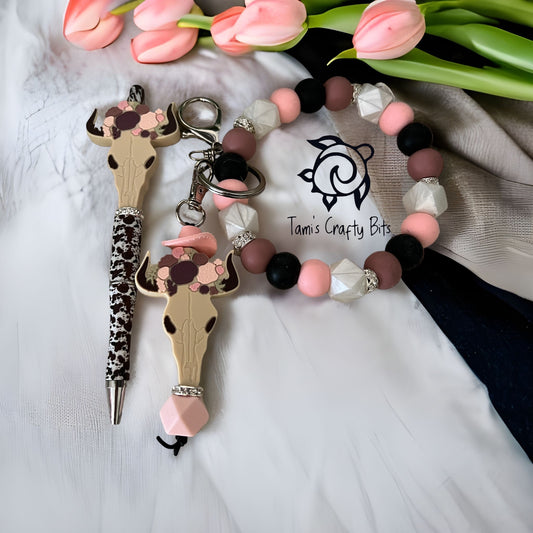 Floral Cow Skull Pink Bundle