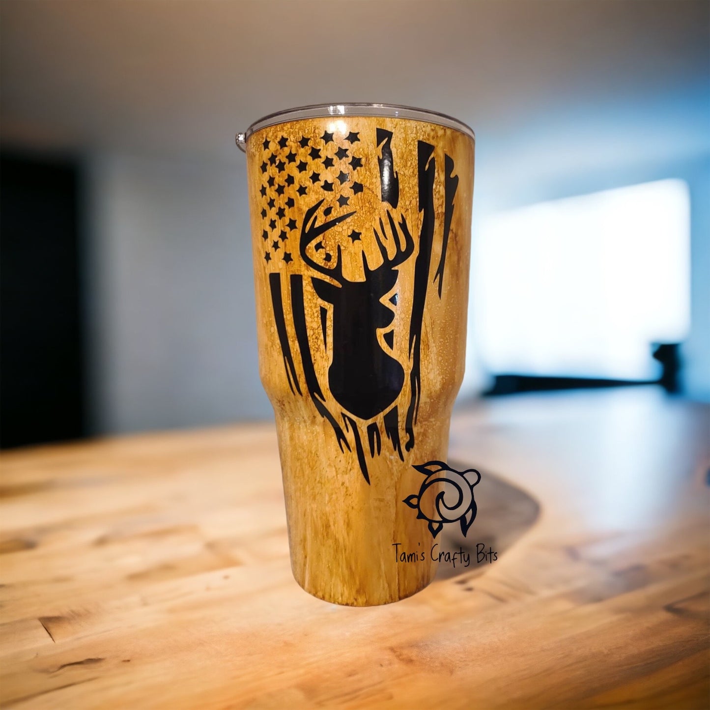 Wood Grain Hunter Flag 30 oz Tumbler