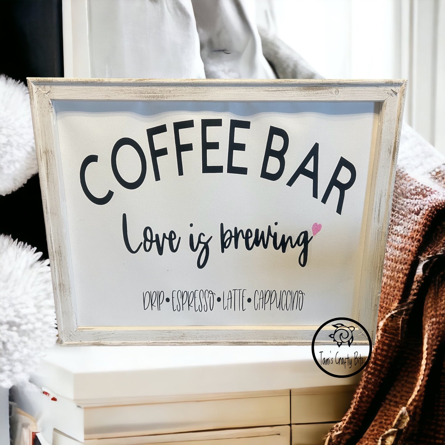 Reverse Canvas Coffee Bar Sign