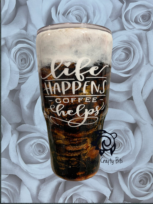 Life Happens Coffee Helps 30 oz Tumbler